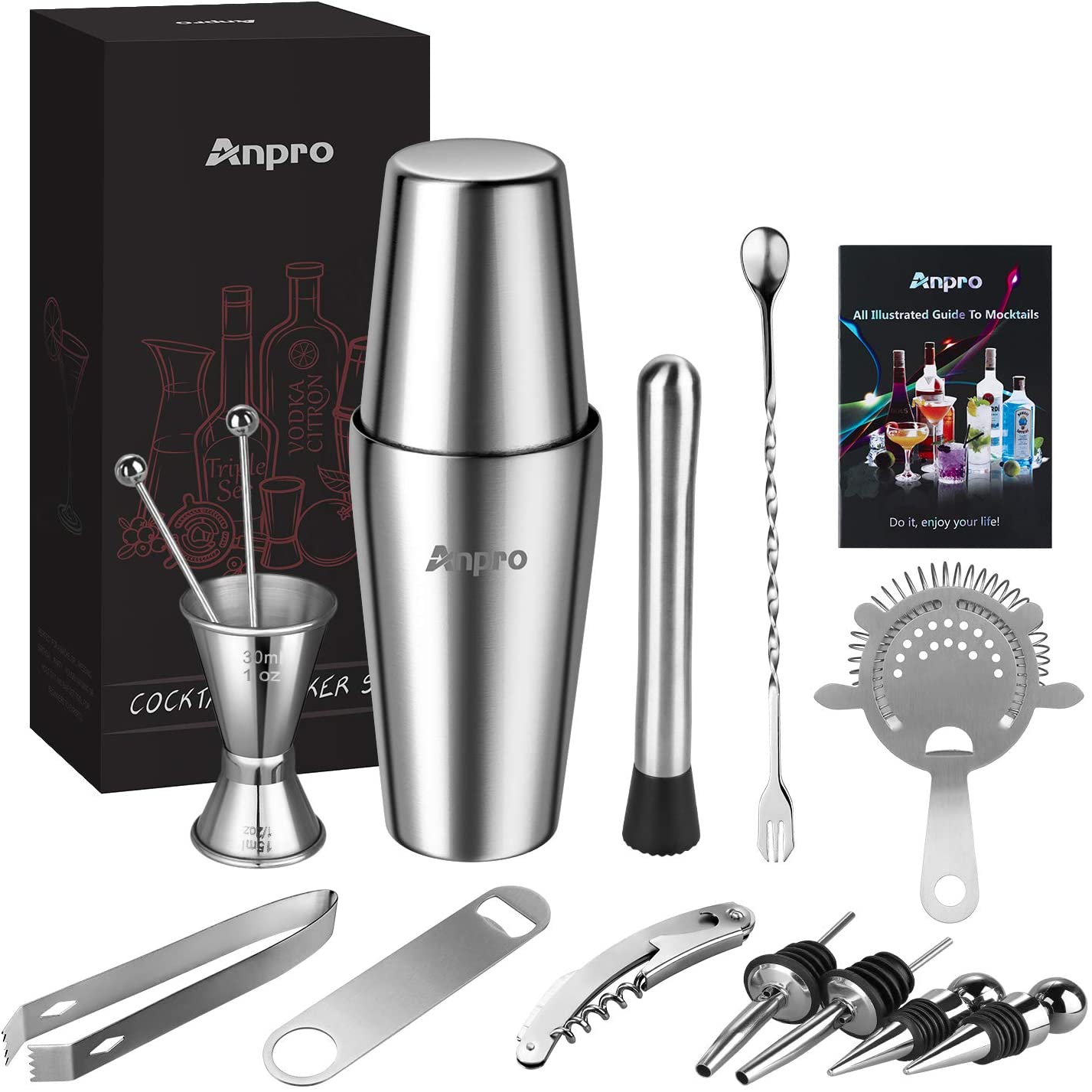 15 pieces of stainless steel cocktail mix set – Spark Mont